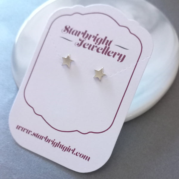 Sterling Silver Tiny Star Stud Earrings
