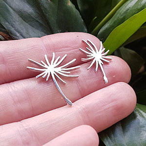 Dandelion Seed Drop Stud Earrings
