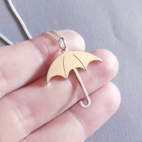Umbrella Sterling Silver Handmade Pendant