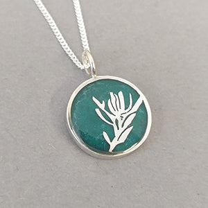 Fynbos Sterling Silver Resin Pendant