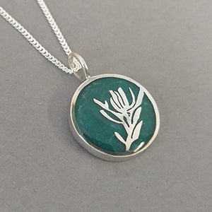Fynbos Sterling Silver Resin Pendant