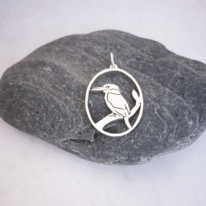 Oval Kingfisher Pendant on Chain