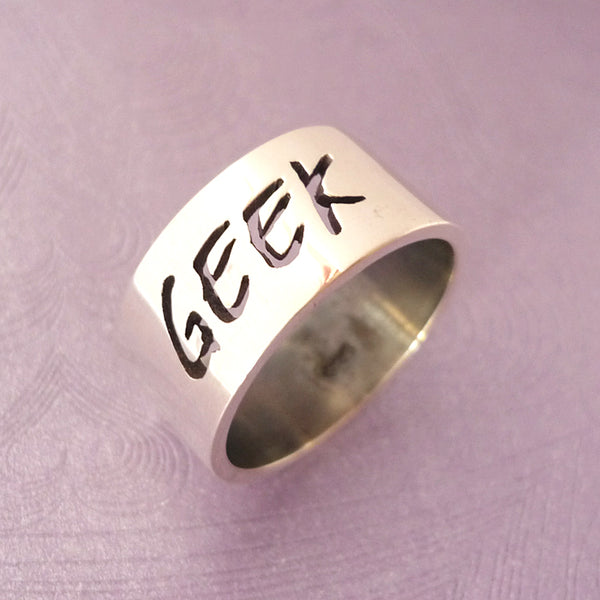 Geek Sterling Silver Ring