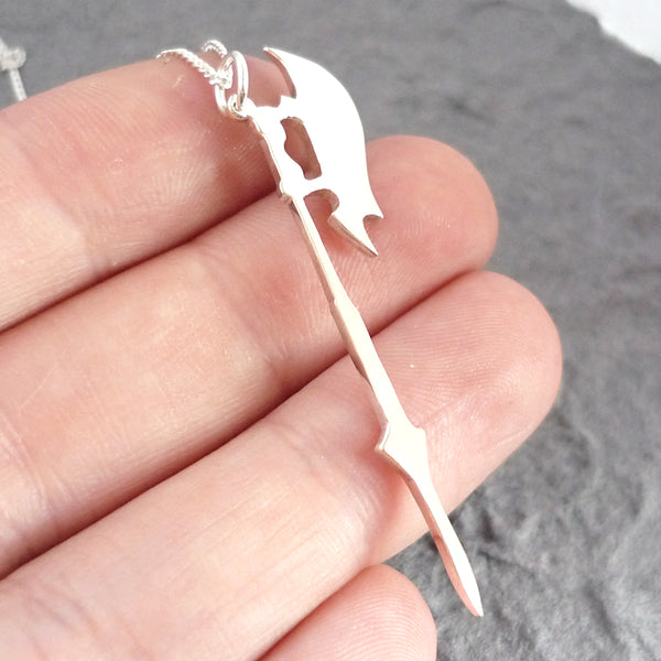 Sterling Silver Handmade Slayer's Scythe Pendant