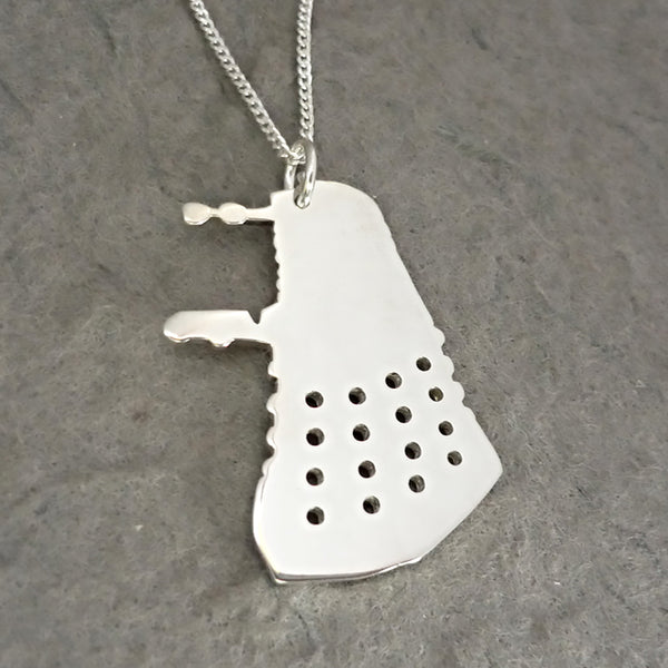 Sterling silver handmade Dalek Pendant