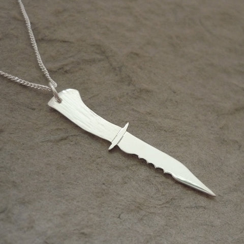 Ruby's Knife - sterling silver handmade pendant on chain