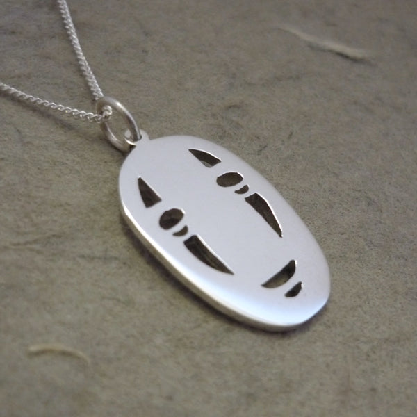 No Face Sterling Silver Handmade Pendant on Chain