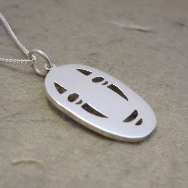No Face Sterling Silver Handmade Pendant on Chain