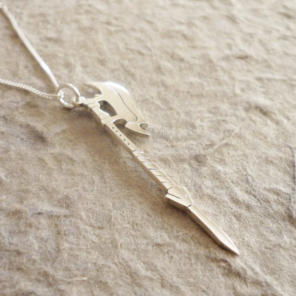 Detailed Scythe Sterling Silver Pendant