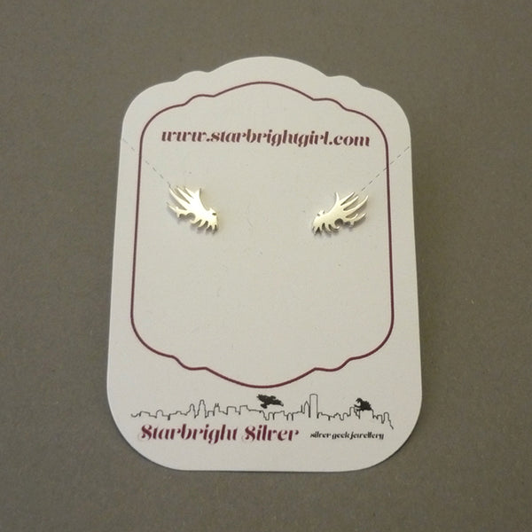 Angel Wing Sterling Silver Stud Earrings