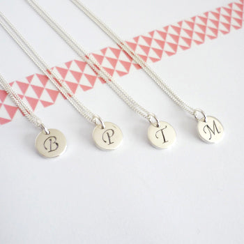 Custom Sterling Silver Initial Disc Charms