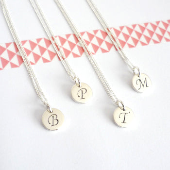 Custom Sterling Silver Initial Disc Charms