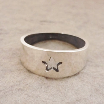 Tapered Sterling Silver cutout Star Ring