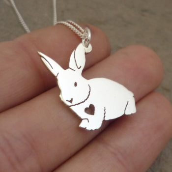Fluffy Bunny Pendant on Chain
