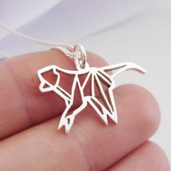 Origami Monkey Pendant on chain