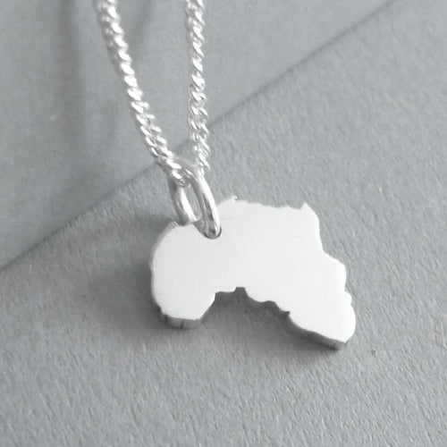 Tiny Africa Pendant on Chain