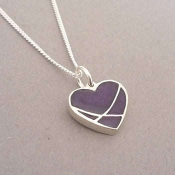 Heart Crossover Resin Pendant