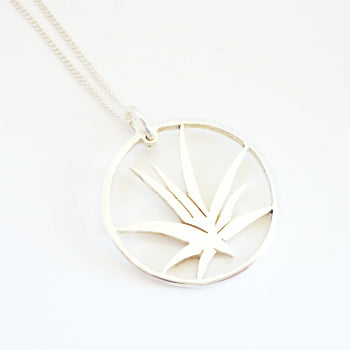 Sterling Silver Aloe Pendant on Chain