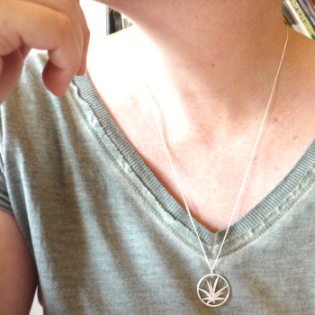 Sterling Silver Aloe Pendant on Chain