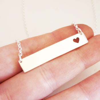 Bar with Heart Necklace