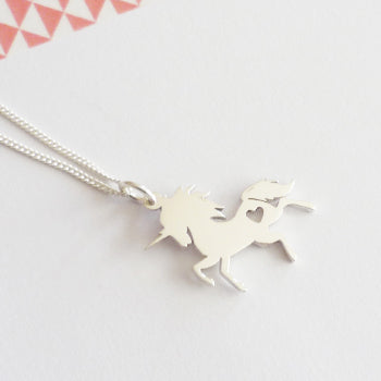 Prancing Unicorn Sterling Silver Pendant